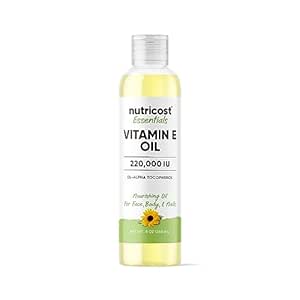 Nutricost Essentials Vitamin E Oil (8 Ounces / 230,000 IU) | Vitamin E Oil for Skin, Hair, and Nails