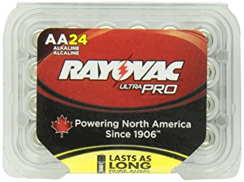 Rayovac Alkaline AA Batteries, 24-Pack with Recloseable Lid (ALAA-24)