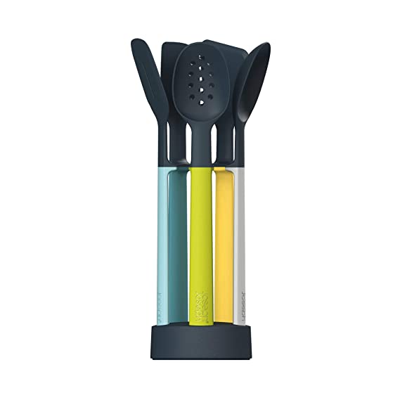 Joseph Joseph Elevate Silicone Kitchen Utensil5Pcs Set with Compact Storage Stand, Opal