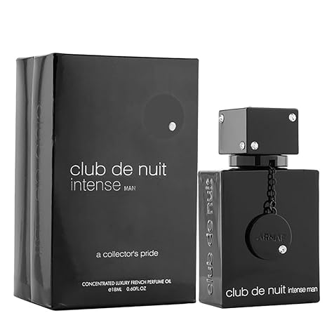 ARMAF Club De Nuit Intense Perfume Oil for Men - Bergamot, Rose, Musk and Vanilla Oil Perfume for Men, Perfumes Arab Para Hombres, Eau de Parfume Spray (18ml, 0.60oz)