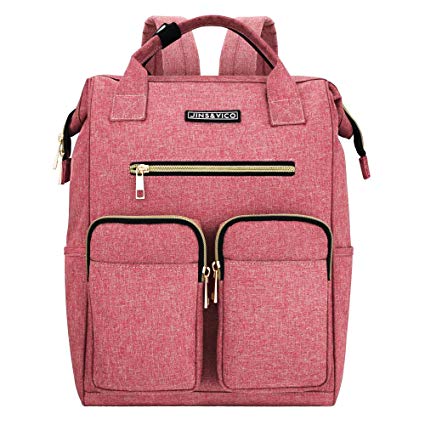 Laptop Backpack for Women, Lightweight Womens Travel Backpack Wide Open Backpack Large Capacity for Girls Travel School Multipurpose Use Daily Carry Backpack (Pink)