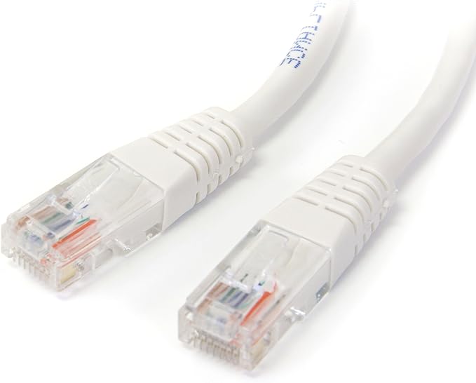 StarTech.com Cat5e Ethernet Cable - 15 ft - White - Patch Cable - Molded Cat5e Cable - Network Cable - Ethernet Cord - Cat 5e Cable - 15ft (M45PATCH15WH)