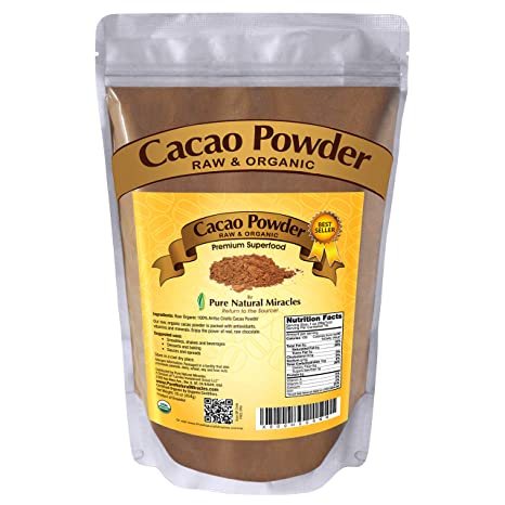 PNM Cacao Powder Organic Raw Unsweetened Cocoa (2 Pack 16 Oz)