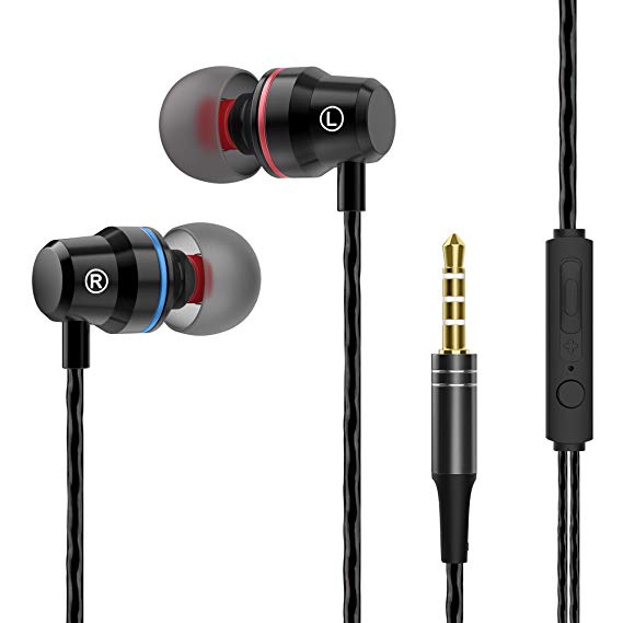 in-Ear Headphones, Noise Isolating Stereo Bass Earphones with Mic, High Fidelity Earbuds for Smartphones
