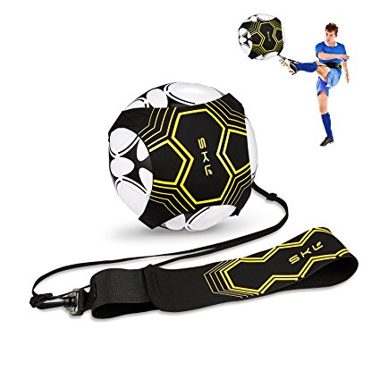 Football Kick Trainer Soccer Training Aid for Kids and Adults Hands Free Solo Practice With Belt Elastic Rope Universal Fits #3 #4 #5 Footballs