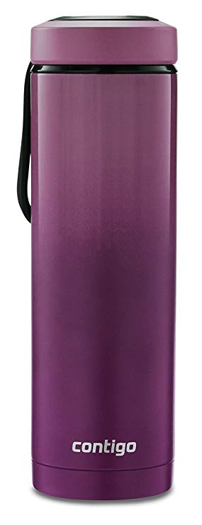 Contig Vacuum-Insulated Stainless Steel Water Bottle with a Quick-Twist Lid, 24 oz, Merlot