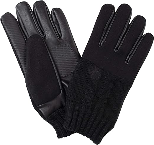 Dockers Men's Leather Gloves with Smartphone Capacitive Touchscreen Compatibility