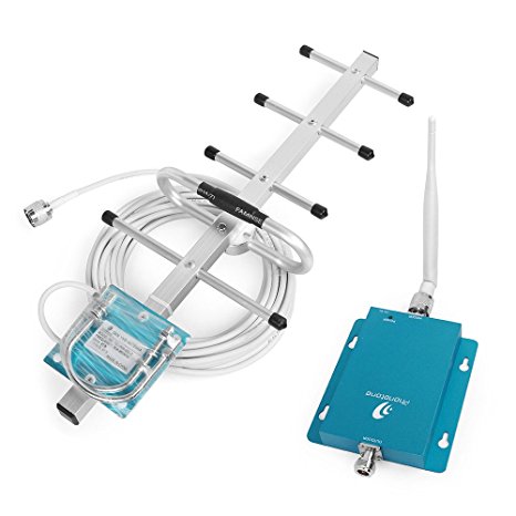 62dB 850MHz 3G GSM Signal Repeater Mobile Amplifier Kit with Whip Antenna and Outdoor Yagi Antenna for Home/Office Use