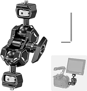 NEEWER Flexible Articulating Magic Arm with Dual Ball Heads with 1/4" Screws and Retractable Anti Twist Pin, Camera Field Monitor Mount Compatible with SmallRig Cage, UA009