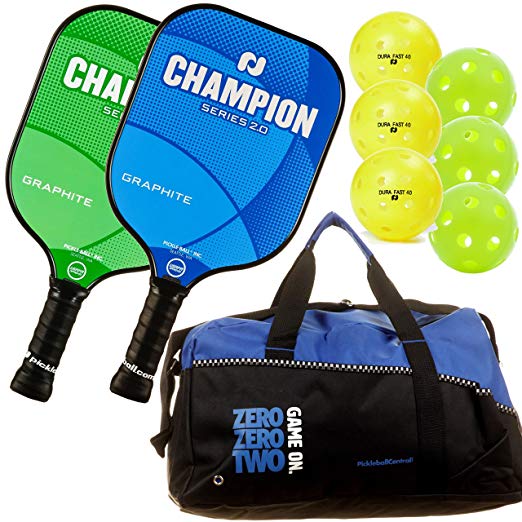 Champion Graphite Pickleball Paddle, Sets & Bundles by Pickleball, Inc. | Nomex Composite Honeycomb Core & Graphite Face | USAPA Approved