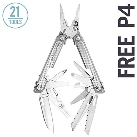 LEATHERMAN - FREE P4 Multitool with Magnetic Locking, One Hand Accessible Tools and Premium Nylon Sheath