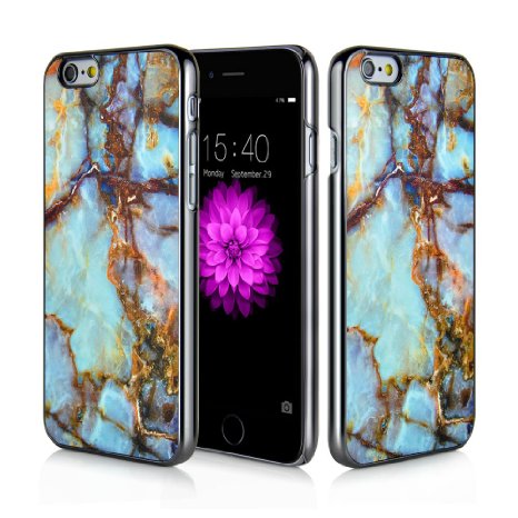 iPhone 6s Case, Cool Marble iPhone 6 Case, Mosnovo Stylish Phone Chrome Hard Case for iPhone 6 4.7 Inch - Gunmetal