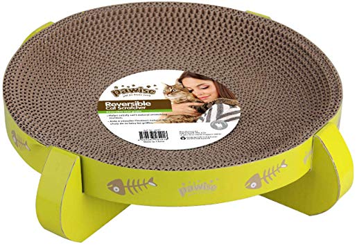 PAWISE Cat Scratcher Cardboard Lounge with Natural Catnip Included, Large