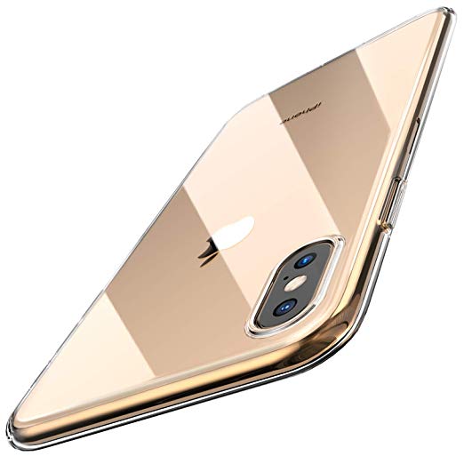 TOZO for iPhone Xs Max Case 6.5 Inch (2018) Crystal Clear Soft TPU Gel Skin Ultra-Thin [Slim Fit] Transparent Flexible Premium Cover [Wireless Charger Compatible] for iPhone Xs Max with Design [Clear]