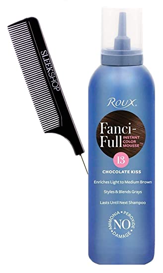 Roux FANCI-FULL Instant Color Mousse, Haircolor Foam with No Ammonia, No Peroxide, No Damage (w/Sleek Comb) Fancy Hair Dye Conditioning (Chocolate Kiss #13)