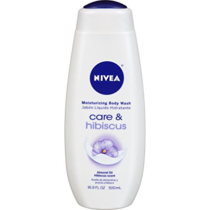 NIVEA Moisturizing Body Wash Care & Hibiscus, Almond Oil Hibiscus Scent, 16.9 oz (Pack of 3)