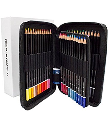Premium Colored Pencils For Adults Set of 48 - Includes Colored Pencils, Travel Case, Pencil Sharpener, and Gift Box - Perfect Coloring Pencils For Adult Coloring Books by ColorIt