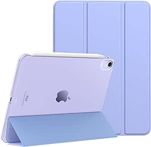 MoKo for iPad Air 11 Inch Case 2024/ iPad Air 5th Generation Case 2022/ iPad Air 4th Gen 2020, iPad Air Case with Translucent Hard Back Cover, Support Apple Pencil Pro/2nd/USB-C,Lavender Purple