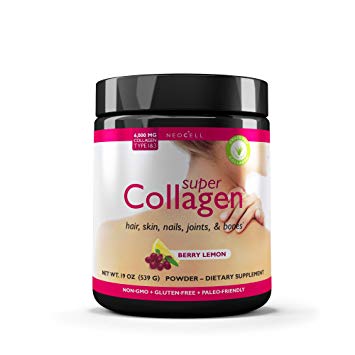 NeoCell - Super Collagen Powder - Berry Lemon - 6600mg Hydrolyzed Super Collagen Type 1&3 Promotes Healthy Hair, Skin, Nails, Joints, Tendons, Ligaments, and Bones; Non-GMO and Gluten-Free - 19 oz.