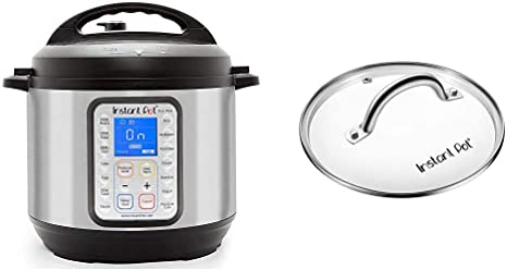 Instant Pot Duo Plus 9-in-1 Electric Pressure Cooker, Sterilizer, Slow Cooker, Rice Cooker, Steamer, Saute, 8 Quart, 15 One-Touch Programs & ant Pot Tempered Glass lid, Clear 10 Inch (26 cm) 8 Quart