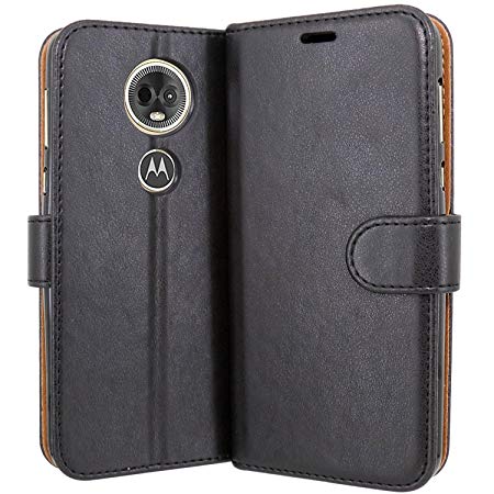 Case Collection Premium Leather Folio Cover for Motorola Moto G6 Play Case Magnetic Closure Full Protection Design Wallet Flip with [Card Slots] and [Kickstand] for Motorola Moto G6 Play Phone Case
