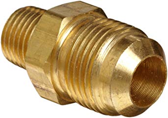 Anderson Metals Brass Tube Fitting, Half-Union, 3/8" Flare x 1/4" Male Pipe