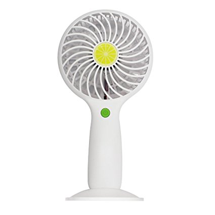 JIAFENG 3 Speeds Electric Portable Rechargeable Mini Handheld Fan (White)