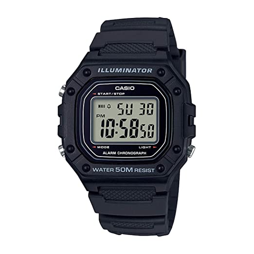 Casio Digital Black Unisex Watch W-218H-1AVDF (I108)