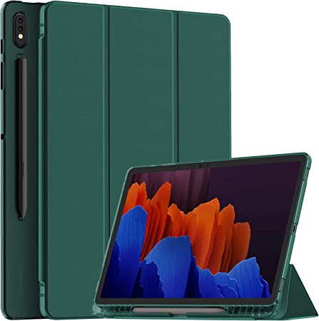 Soke Galaxy Tab S7 Plus 12.4 inch Case with S Pen Holder, Slim Lightweight Translucent Soft TPU Back Cover with Auto Wake/Sleep for Samsung Tab S7   12.4 [SM-T970/T975/T976/T978], Teal