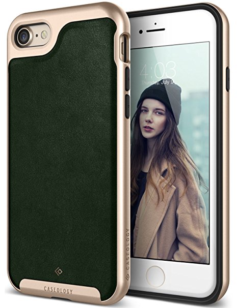 iPhone 7 Case, Caseology [Envoy Series] Classic Rich Texture PU Leather [Leather Green] [Luxury Slim] for Apple iPhone 7 (2016)