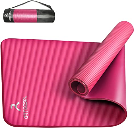 arteesol Yoga Mat Extra Thick 2/5-inch, 3/5-inch, Extra Wide 72"x 31.5" - NBR Exercise Mat for Yoga, Pilates, Fitness Workouts with Carrying Bag