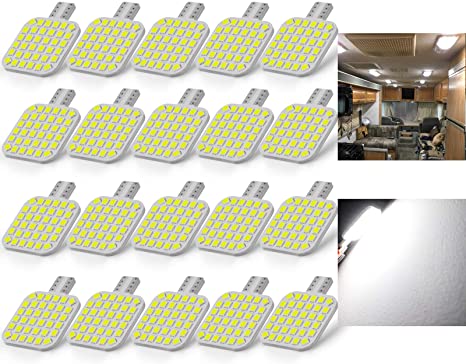 BRISHINE 20PCS 921 Interior LED Light Bulbs for RV, Super Bright 36-SMD 4500K Natural White T10 922 912 194 LED Bulbs for Camper Trailer Motorhome Marine Boat Indoor Ceiling Dome Lights(12V DC)