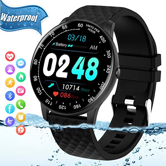 Smart Watch,Fitness Tracker Watch with Heart Rate Blood Pressure Monitor IP67 Waterproof Bluetooth Smartwatch Sports Activity Tracker Smart Bracelet for Men Women Kids Compatible Android iOS Phones