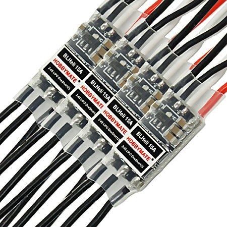HOBBYMATE BLHeli-15A-ESC-Speed-Controller for 180-210-250 Racing-RC-Quadcopter Multicopter-TARGETHOBBY ( Pack of 4 )