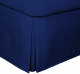 Lux Hotel Basic Microfiber 14-Inch Bed Skirt Twin Navy