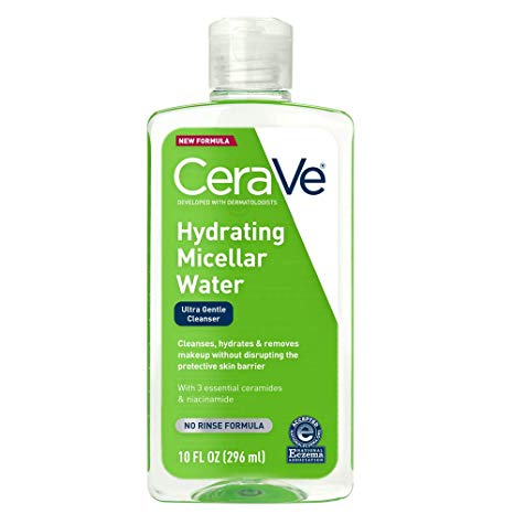 CeraVe Micellar Water | New & Improved Formula | Hydrating Facial Cleanser & Eye Makeup Remover | Fragrance Free & Non-Irritating | 10 Fl. Oz