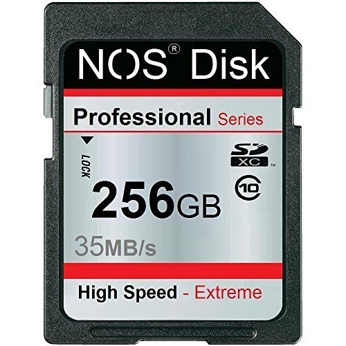 NOS Disk Extreme 256 GB SD SDXC Class 10 up to 35 MB/s Memory Card, 256 GB SD SDXC Card Class 10