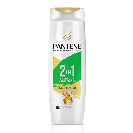 Pantene Advanced Hairfall Solution, 2in1 Anti-Hairfall Silky Smooth Shampoo & Conditioner for Women, 180ML