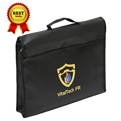 VitalTech Fireproof Safe and Bag Fire Resistant Bag, Coated Fire Resistant Money Bag Fireproof Safe Storage for Money, Documents, Jewelry and Passport