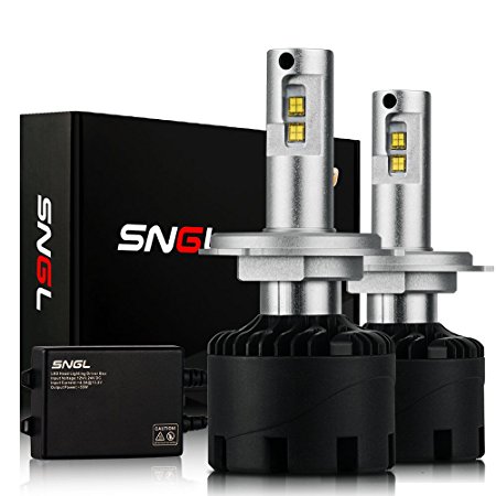 SNGL Super Bright LED Headlight Kit - Adjustable-Beam Bulbs - H4 ( 9003 ) - 110w 12,400Lm - 6000K Bright White - 2 Yr Warranty