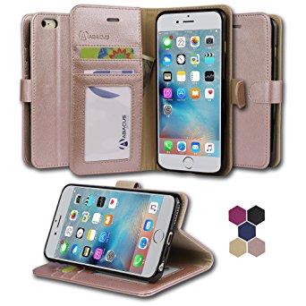 Abacus24-7 iPhone 6 PLUS Case and 6S PLUS Wallet & Stand, Rose Gold