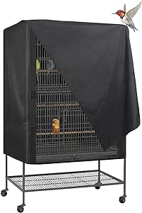 Explore Land Pet Cage Cover - Good Night Cover for Bird Critter Cat Cage to Small Animal Privacy & Comfort (Medium, Black)