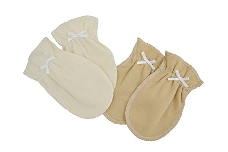 TL Care Organic Cotton Mittens, Natural, 0-3 Months (Discontinued by Manufacturer)
