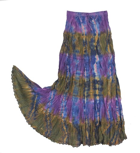 KayJayStyles Women's Hippie Boho Gypsy Tie-dye Long Skirt