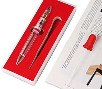 Moonman M2 Transparent Fountain Pen Gift Box Set, Eye Dropper Calligraphy Pens, Executive Business Pen, Extra Fine 0.38 mm Nib for Smoothly Writing