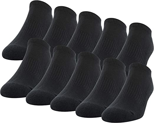 Gildan Men's Active Cotton No Show Socks, 10-Pairs