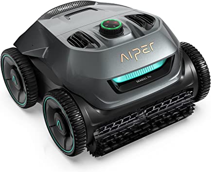 AIPER Seagull Pro Cordless Robotic Pool Cleaner, Wall Climbing Pool Vacuum— Quad-Motor System, WavePath Navigation, 90Mins Fast Charge— Ideal for Above/In-Ground Pools up to 60 Feet