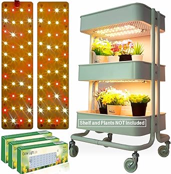 DOMMIA Plant Light for Indoor Plants, 3 Pack Full Spectrum Grow Light with Ultra Thin Design, Ideal for Indoor Herb Garden,Hydroponics, Succulents & More, Easy to Assemble