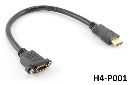 1ft Hi-speed Hdmi 1.4 Ethernet Channel M to F Panel Mount Extension Cable