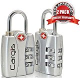 TSA Luggage Locks 2 Pack Best TSA Approved Heavy Duty Zinc Alloy Personalized Combination Padlock Cargis Suitcase Locks Have Lock Open Alert  Lock Safe Protection to Ensure Your Travel Baggage is Never Left Unlocked Lifetime Warranty